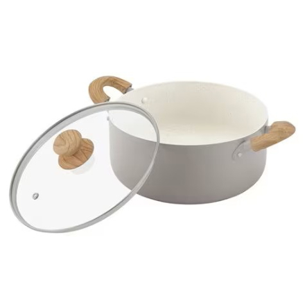 アイリスオーヤマ ナチュかる両手なべ24cm IH・ガス火対応 NTL-P24 パールグレー×アイボリー