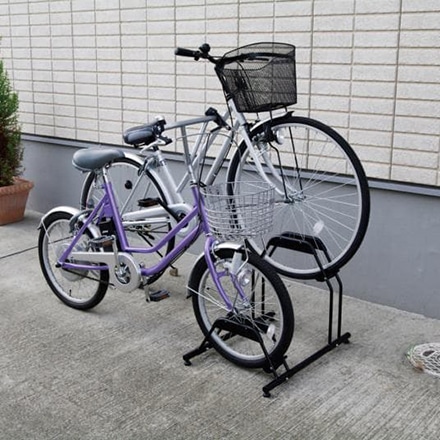 アイリスオーヤマ 自転車スタンド 2台分 BYS-2 ブラック