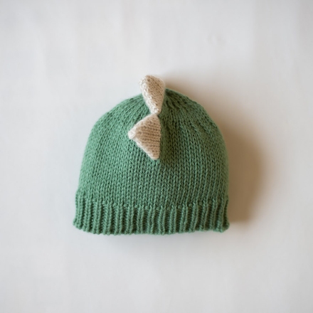 手編みアニマルニット帽 グリーン