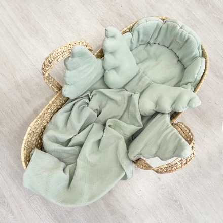 ベビーシャワー クーハン Baby shower ANGEL BASKET LINEN SET SAGE POWDER