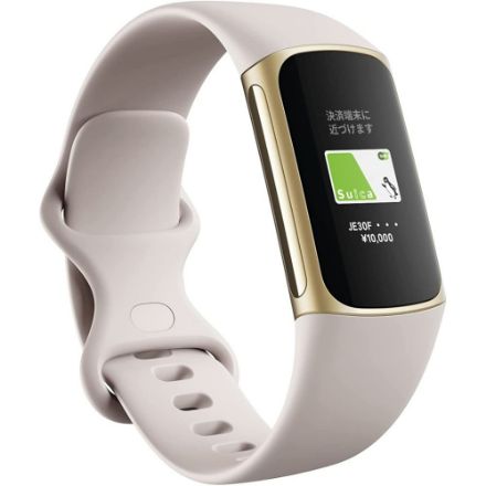 Fitbit Charge 5 フィットネストラッカー ルナホワイト/ソフトゴールド FB421GLWT-FRCJK