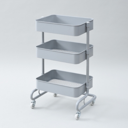 YAMAZEN バスケットトローリー LBT-3(LGY) ライトグレー