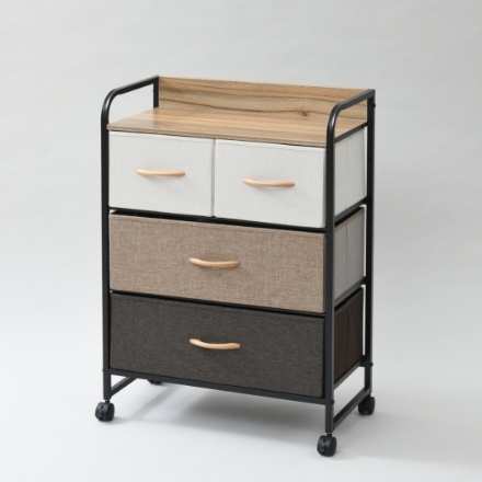 YAMAZEN ファブリックチェスト YZFC-6080(BR/BK) ブラウン/ブラック