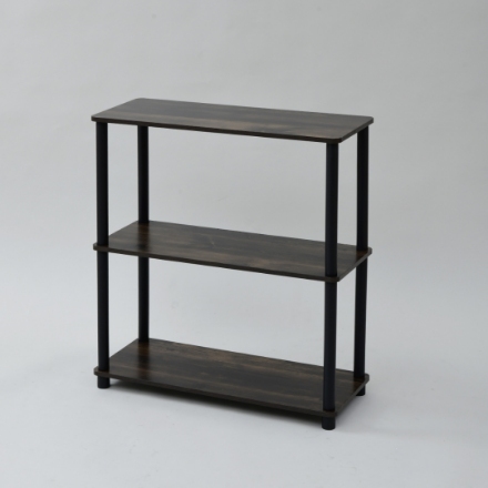 YAMAZEN システムラック3段 ワイド NSR-3W(DBR4/BK) ダークブラウン/ブラック