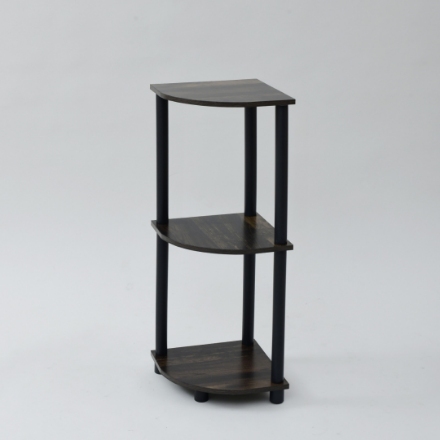 YAMAZEN システムラック3段 コーナー NSR-3C(DBR4/BK) ダークブラウン/ブラック