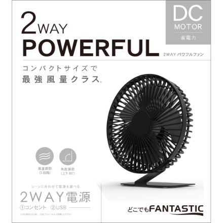 TOPLAND どこでもFANTASTIC パワフルコンパクトファン ブラック SF-DK38BK