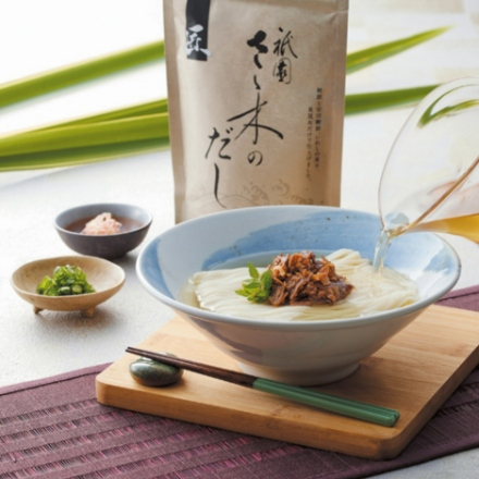 「祇園さゝ木」だし（11g×10入）と牛しぐれ煮50g・手延素麺セット5束