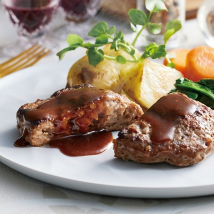 「JINBO MINAMI AOYAMA」焼き目つきハンバーグ