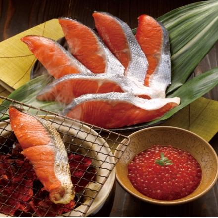 紅鮭のヒマラヤ岩塩漬けといくら醤油漬け