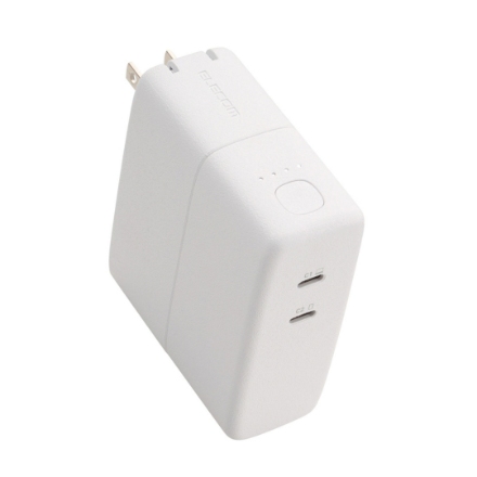 モバイルバッテリー エレコム AC充電器一体 (5000mAh/67W) DE-AC11-5000WH ホワイト