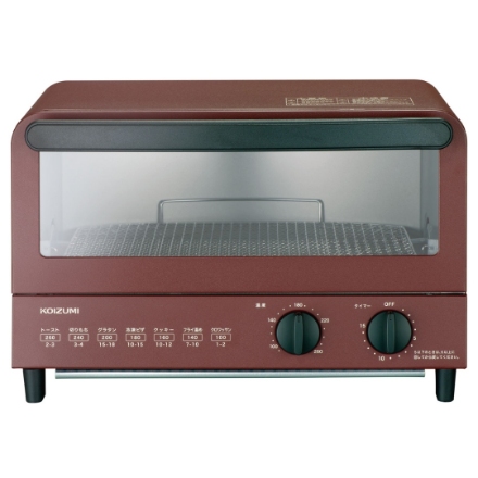 オーブントースター コイズミ KOS-1218/R レッド