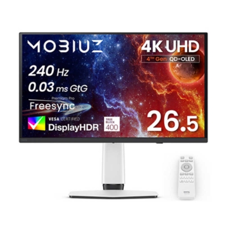 ゲーミングモニター BENQ MOBIUZ/QD-OLED［26.5型 / 4K(3840×2160)/ 240Hz］ EX271UZ ホワイト系