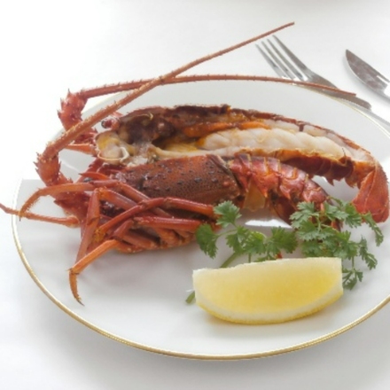 徳島 「吟月」 天然伊勢海老ステーキ片身2切(切身110g×2、ポン酢15g・もみじおろし3g×各4)