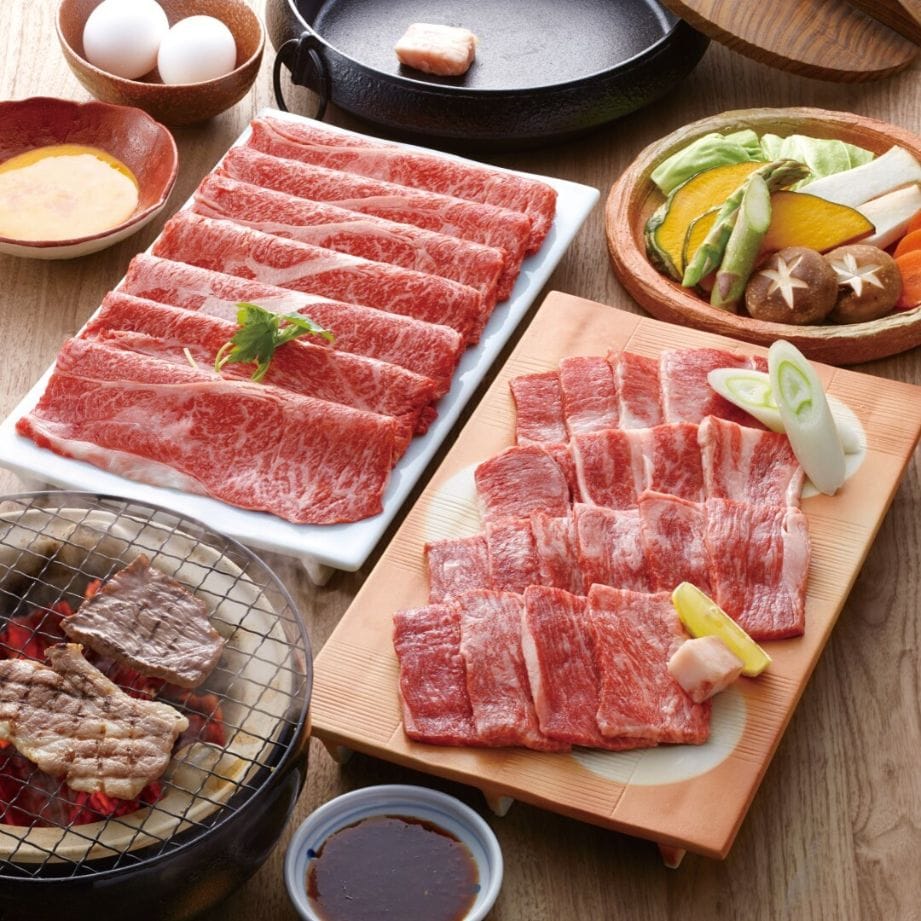 松阪牛 焼肉とすきやき肉 ［焼肉］もも肉・ばら肉、［すきやき肉］肩ロース肉