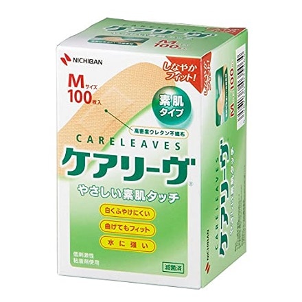 ニチバン ケアリーヴ Mサイズ 100枚 絆創膏 大容量 指 指先用 伸縮