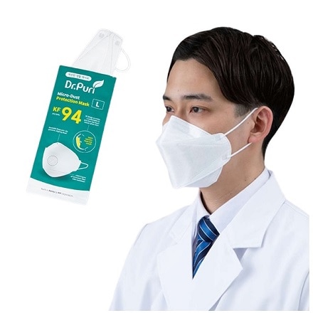 Dr.Puri KF94 飛沫防護 マスク ダイヤモンド型 4層フィルター 20袋入 細菌ろ過効率99％ 不織布 柔らかい耳バンド (4-4287-01)