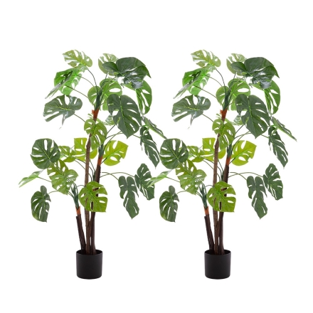 光触媒 人工観葉植物 インテリアグリーン モンテスラ2本セット