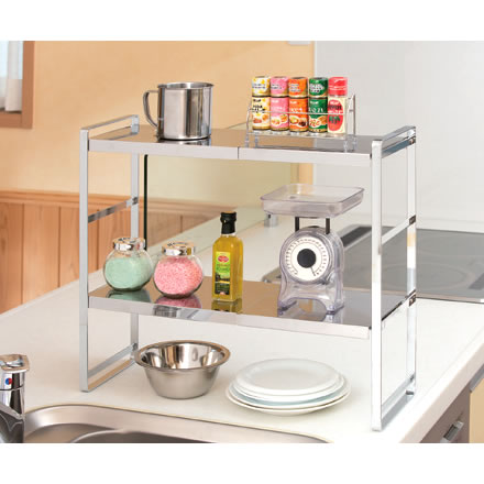 ステンレス板の伸縮マルチラック スリム