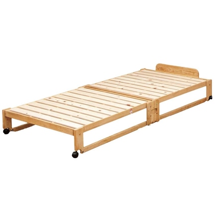 中居木工 らくらく 折りたたみ式 桧 すのこ ベッド シングル