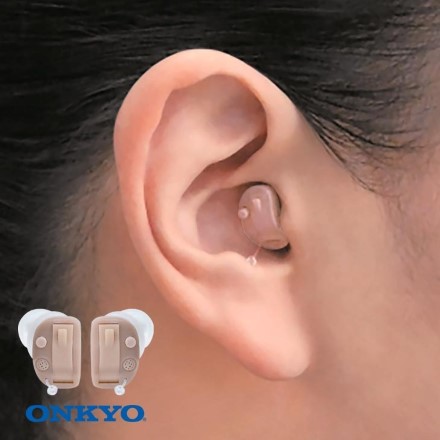 ONKYO オンキョー 耳穴式デジタル補聴器 両耳セット OHS-D21 予備電池24個付き 正規品 1年間保証
