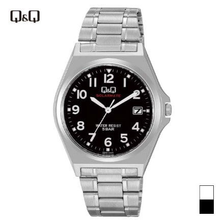 Q＆Q ソーラー電源 腕時計 正規品 6ヵ月間保証 紳士用・黒