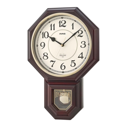 ノア精密｜NOA 振り子時計 西洋館 ブラウン W-670BR 16曲メロディ＆ボンボン時計 クラシカルな振り子時計