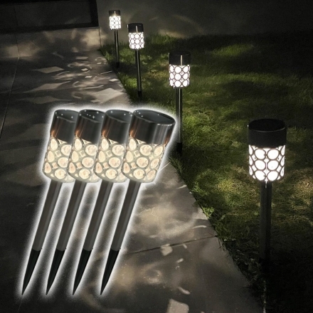 幾何学模様ガーデンソーラーライト 4本組