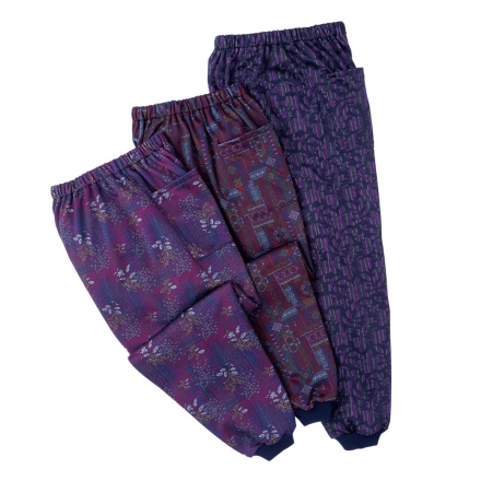 プリント裏起毛お洒落もんぺ おまかせ3柄組 同サイズ