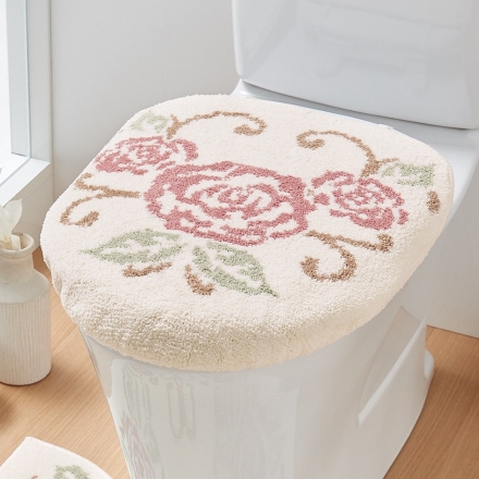 トイレマットシリーズ「ローズガーデン」洗浄暖房用フタカバー