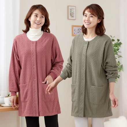 フリースケーブル柄かっぽう2色組