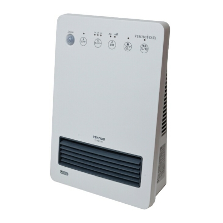 テクノス TEKNOS 人感センサー付き セラミックヒーター 電気ヒーター ホワイト