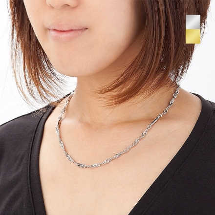 スクリュータイプ磁器ネックレス アクセサリー 日本製 管理医療機器 血行 首 肩 シンプル スクリューチェーン