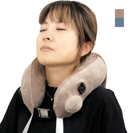 RELAAAX 電動ネック＆ボディリラクサー ネックピロー 空気式 充電式 もみほぐし 寝顔が見えない フード付き