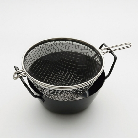 ラバーゼ 鉄揚げ鍋22cmセット 揚げ鍋 油切り 油はね防止ネット 日本製 燕三条 鉄製 両手鍋 天ぷら鍋 揚げ物