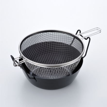 ラバーゼ 鉄揚げ鍋28cmセット 揚げ鍋 油切り 油はね防止ネット 日本製 燕三条 鉄製 両手鍋 天ぷら鍋 揚げ物