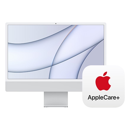 Apple iMac 24インチ 256GB Retina 4.5Kディスプレイモデル 8コアCPUと7コアGPUを搭載したApple M1チップ - シルバー with AppleCare+ ※他色あり