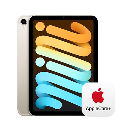Apple iPad mini 第6世代 Wi-Fi + Cellularモデル 64GB - スターライト with AppleCare+ ※他色あり