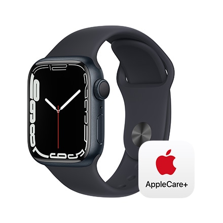 Apple Watch Series 7（GPSモデル）- 41mmミッドナイトアルミニウムケースとミッドナイトスポーツバンド - レギュラー with AppleCare+