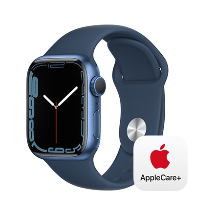 Apple Watch Series 7（GPSモデル）- 41mmブルーアルミニウムケースとアビスブルースポーツバンド - レギュラー with AppleCare+