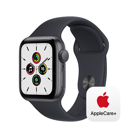 Apple Watch SE（GPSモデル）- 40mmスペースグレイアルミニウムケースとミッドナイトスポーツバンド - レギュラー with AppleCare+