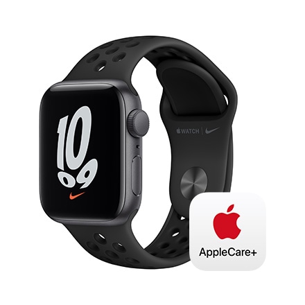 Apple Watch Nike SE（GPS モデル）- 40mmスペースグレイアルミニウムケースとアンスラサイト/ブラックNikeスポーツバンド - レギュラー with AppleCare+