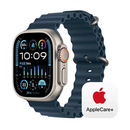 Apple Watch Ultra 2（GPS + Cellularモデル）- 49mmチタニウムケースとブルーオーシャンバンド with AppleCare+