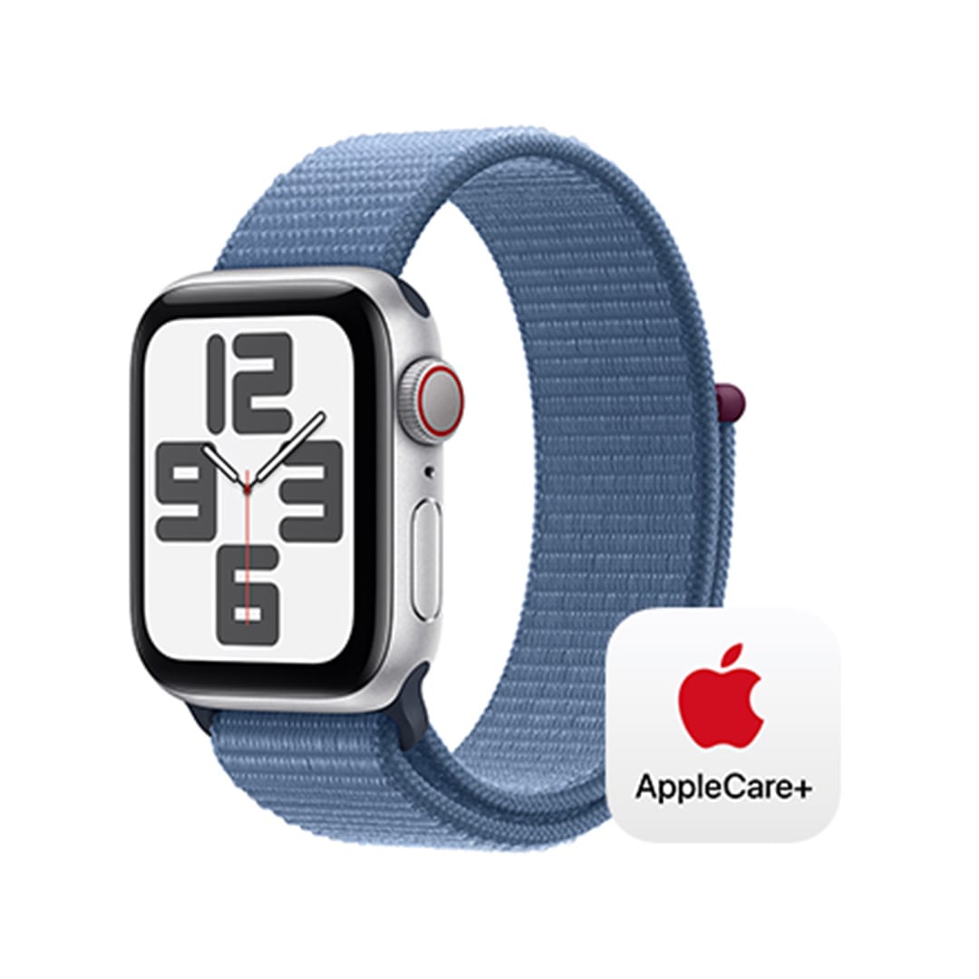 Apple Watch SE 第2世代 （GPS + Cellularモデル）- 40mmシルバーアルミニウムケースとウインターブルースポーツループ  with AppleCare+