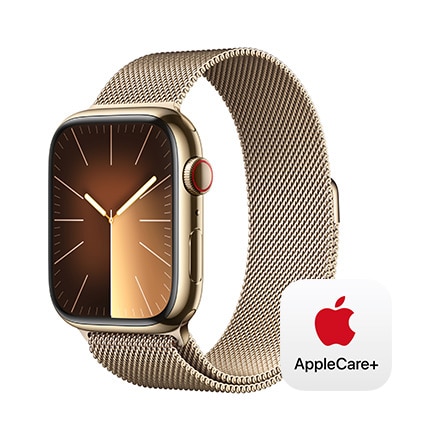 Apple Watch Series 9（GPS + Cellularモデル）- 45mmゴールドステンレススチールケースとゴールドミラネーゼループ with AppleCare+