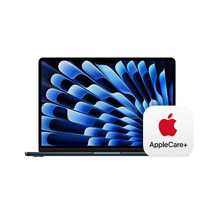 Apple MacBook Air 13インチ (M3チップ) 8コアCPUと10コアGPUを搭載, 8GB, 512GB SSD - ミッドナイト with AppleCare+