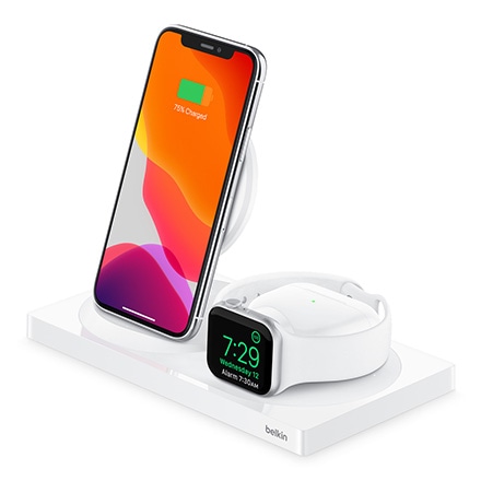 Belkin BOOST↑CHARGE TM 3-in-1 Wireless Charger for iPhone + Apple Watch + AirPods - ホワイト