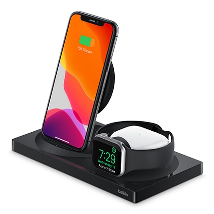 Belkin BOOST↑CHARGE TM 3-in-1 Wireless Charger for iPhone + Apple Watch + AirPods - ブラック
