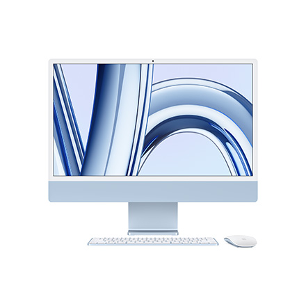 Apple 24インチ iMac Retina 4.5Kディスプレイモデル: 8コアCPUと10コアGPUを搭載したApple M3チップ, 256GB SSD - ブルー
