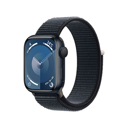 Apple Watch Series 9（GPSモデル）- 41mmミッドナイトアルミニウムケースとミッドナイトスポーツループ