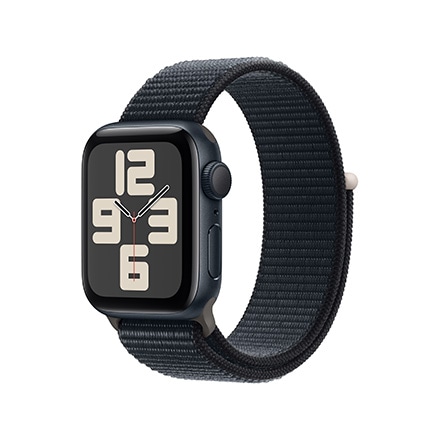 Apple Watch SE 第2世代 （GPSモデル）- 40mmミッドナイトアルミニウムケースとミッドナイトスポーツループ